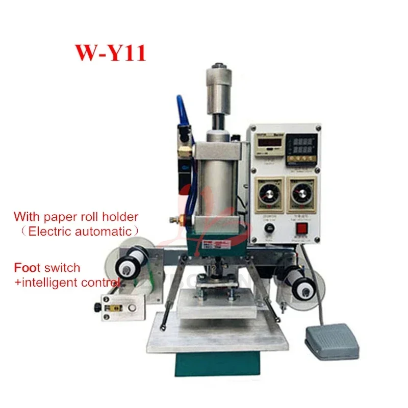

Leather Logo Embossing Machine Fully Automatic pneumatic Hot Stamping Machine for Paper Wood PVC Card Heat Pressing 220V 110V