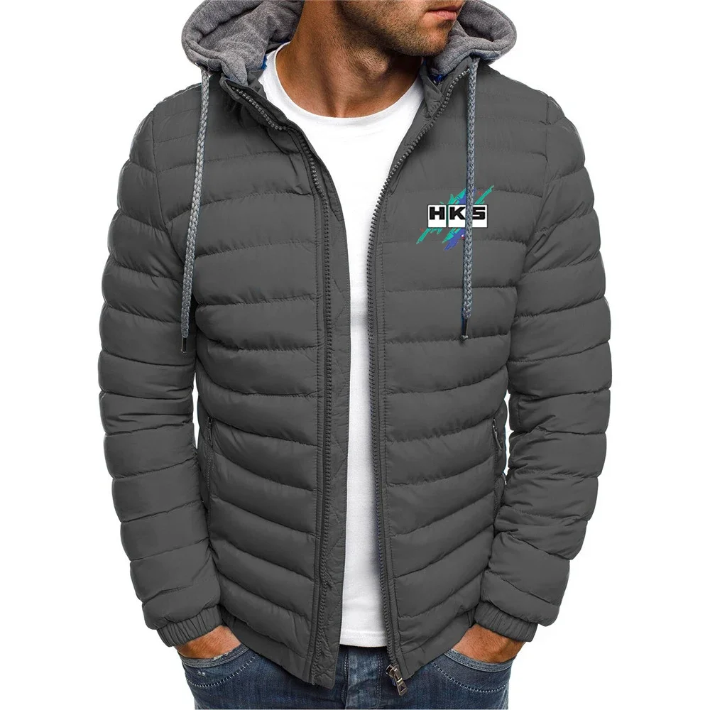2026 Autumn/Winter Men's New Style Classic Seven-Color Printed Power and Movement Denim Jacket with Zipper and Hood for Warmth