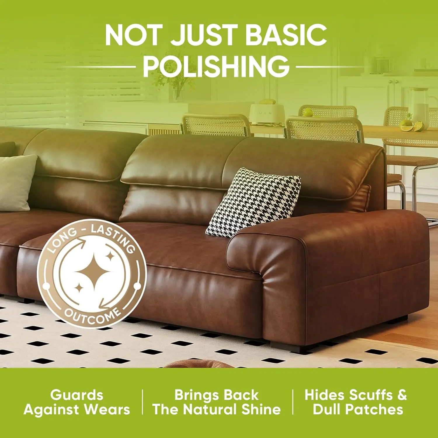 Crema para el cuidado del sofá de cuero: limpiador y acondicionador de cuero natural, hidrata, restaura y protege los sofás y las sillas