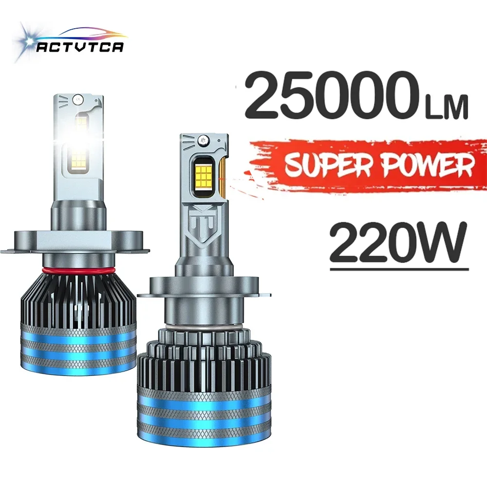 ACTVTCA 220W 25000LM Car LED Headlight H7 LED H4 H1 H8 H11 H13 HB3 HB4 9005 9006 9007 9008 9012 6000K Auto LED Lamp12V 24V