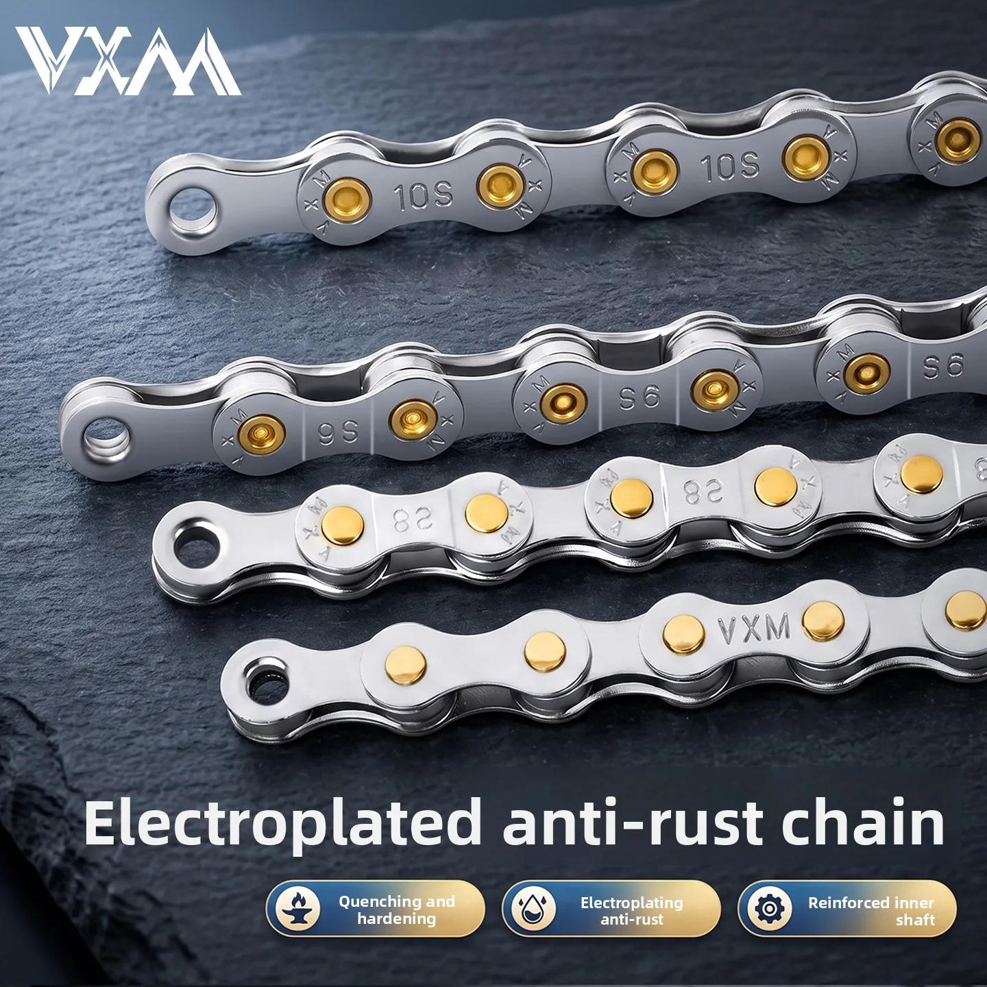 Bicycle chain single Super 8/9/10 speed mountain road bike becomes dead fly magic buckle interface  universal electroplating