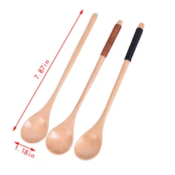 Wooden Spoon Bamboo Soup Teaspoon Catering Kids Spoon Kitchenware For Rice Soup Kitchen Cooking Utensil Tool