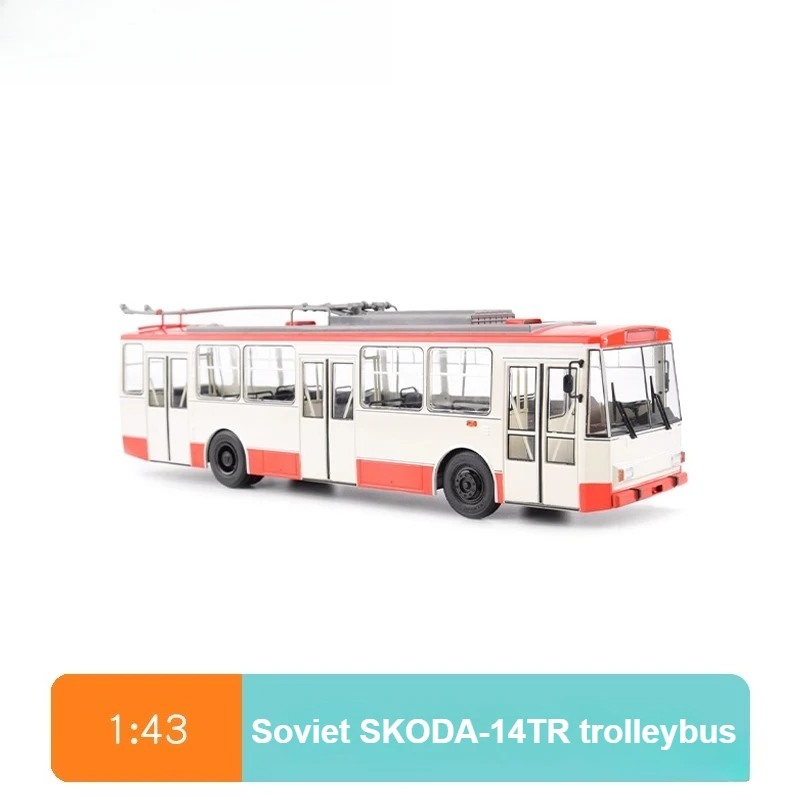 

1/43 Toy Car Czech Double-axle Trolleybus Skoda-14TR One-piece Structure Body Bus Model 103559 Static Model Boy Toy Gift