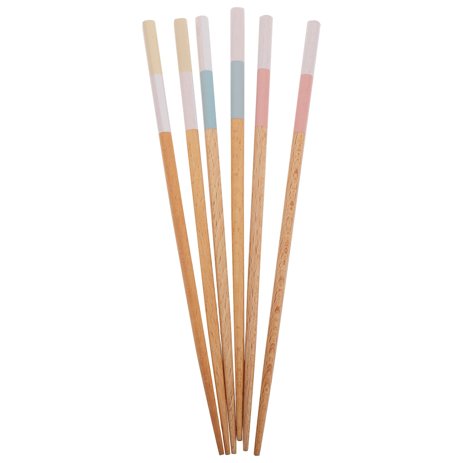 

3 Pairs Printed Wooden Chopsticks Creative Pointed Tip Long Chinese Chopsticks For Eating Household Cooking Asian Style