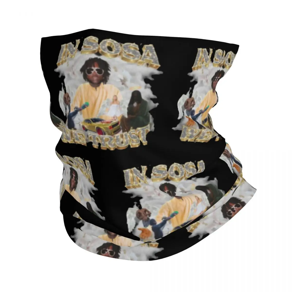 In Sosa We Trust Chief Keef Bandana Neck Gaiter Balaclavas Face Mask Scarf Multifunctional Cycling Fishing Unisex All Season