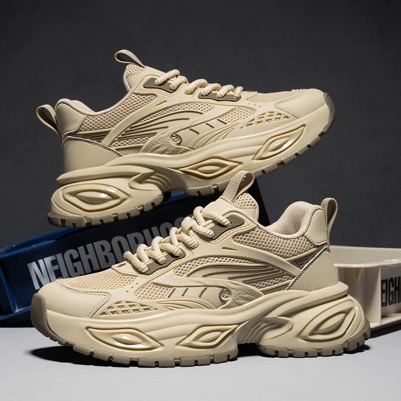 

Four Seasons High Quality Men's Casual Sports Shoes Trendy Non Slip Breathable Platform Running Shoes Versatile Student Trainers