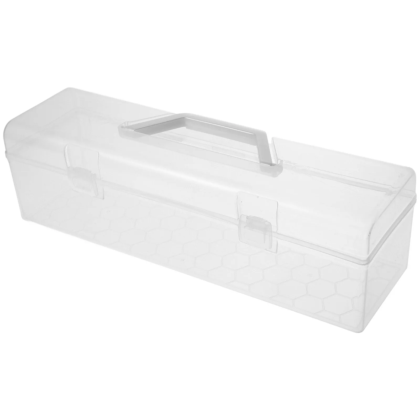 

Portable Clear Plastic Storage Box Thickened Design Handle Pen Brush Organizer Nail Hair Accessories Watercolor School
