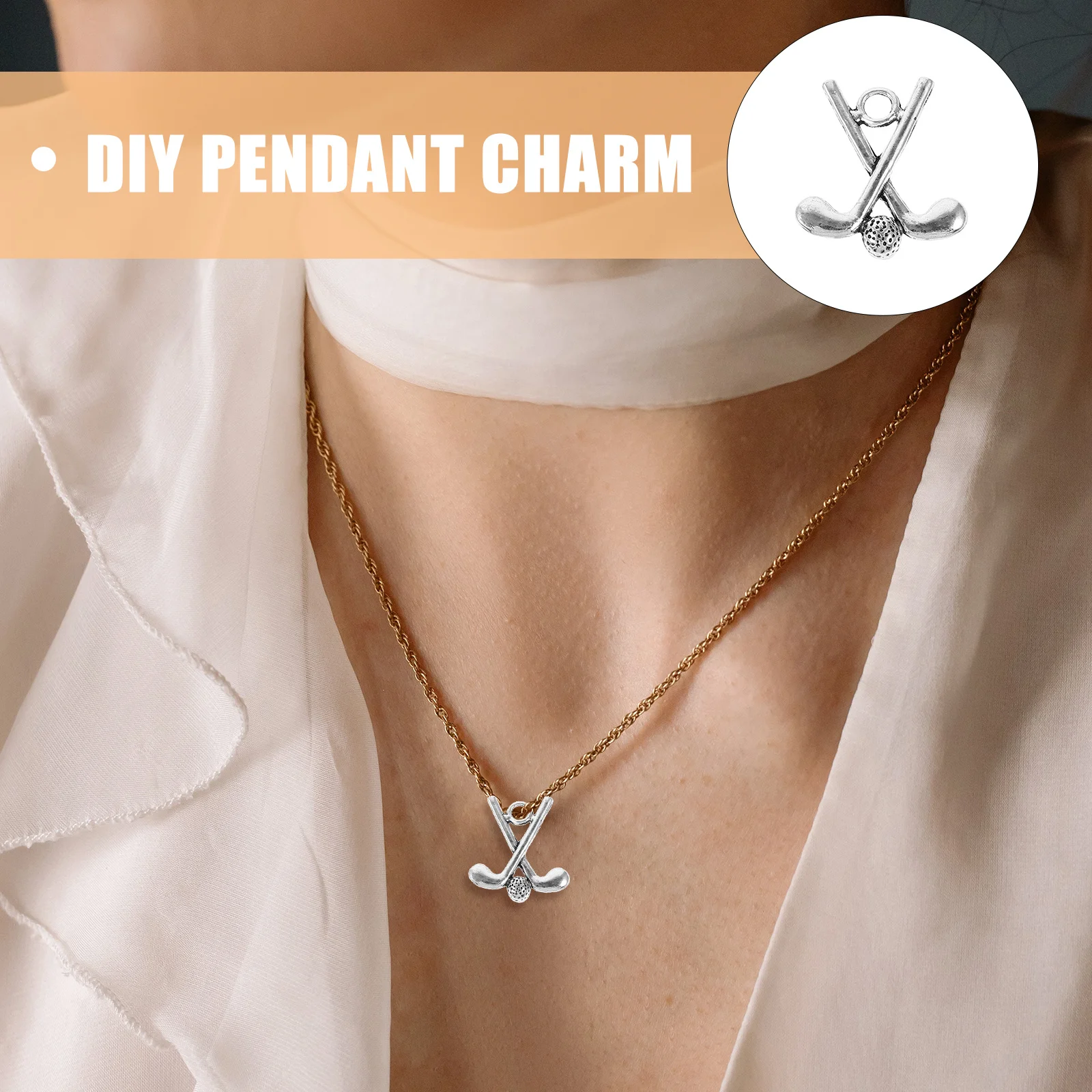 

20 шт., подвески для игры в гольф, металлические подвески, аксессуары для самостоятельного изготовления ювелирных изделий, аксессуары для изготовления браслетов, спортивные подвески