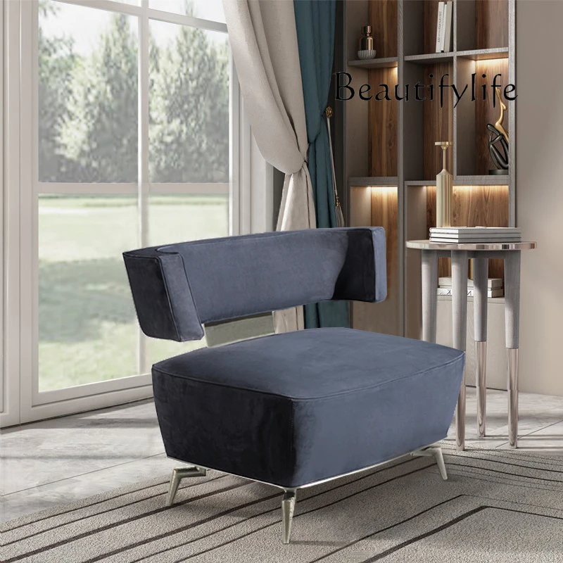 

Italian Light Luxury High-End Leisure Chair Modern Living Room Home Stainless Steel Sofa Chair