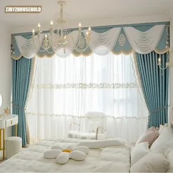 Cortinas ligeras de lujo personalizadas para sala de estar y dormitorio, tela de alta precisión, antienganche, cortinas francesas para ventana, personalizadas, nuevas
