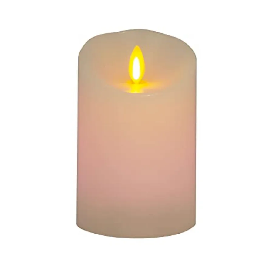 

Flameless Color Changing LED Candle 3" x 4.5" Real Wax Moving Flame Battery Operated with 18 Button Remote Unscented Safe