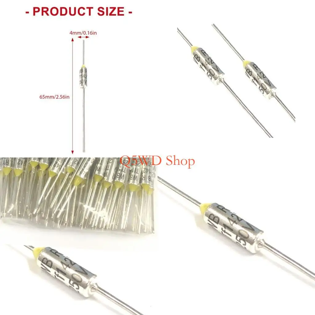 Q5WD 10Pcs Thermal Fuses 250V 65-84℃ Temperature Fuses Cutoffs, Metal Thermal Fuses