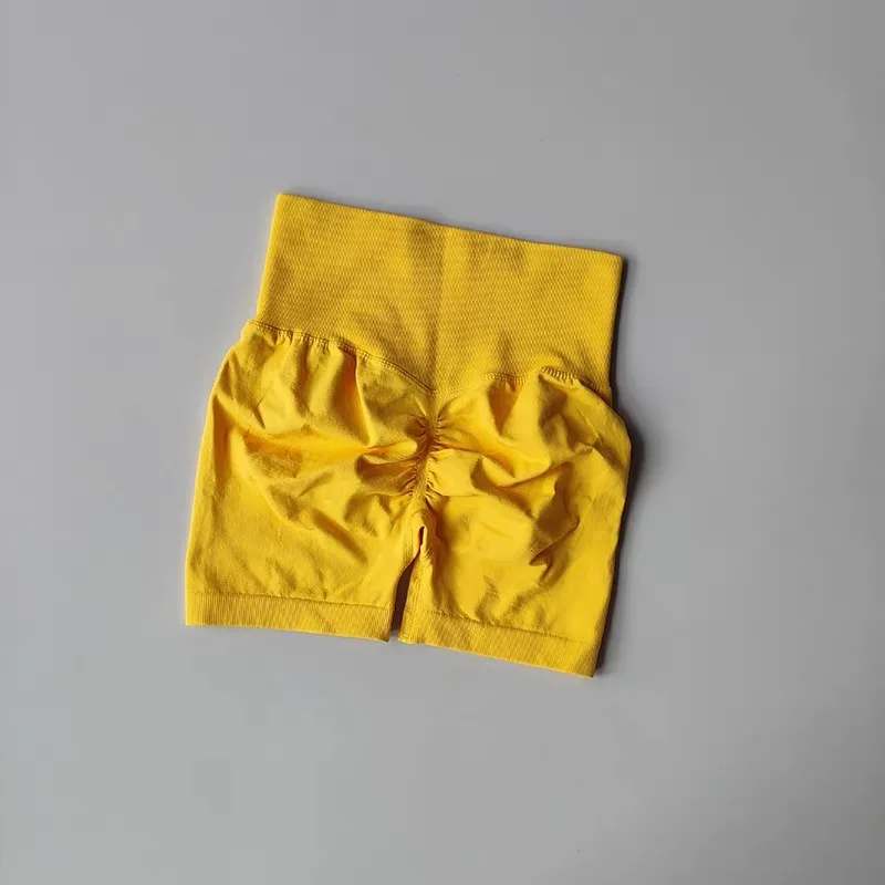 Damen-Sportshorts mit hoher Taille, pfirsichfarben, Hüftheben, Taillenstraffung, Abnehmen, Laufen, Training, Fitness-Kleidung – Detail 19