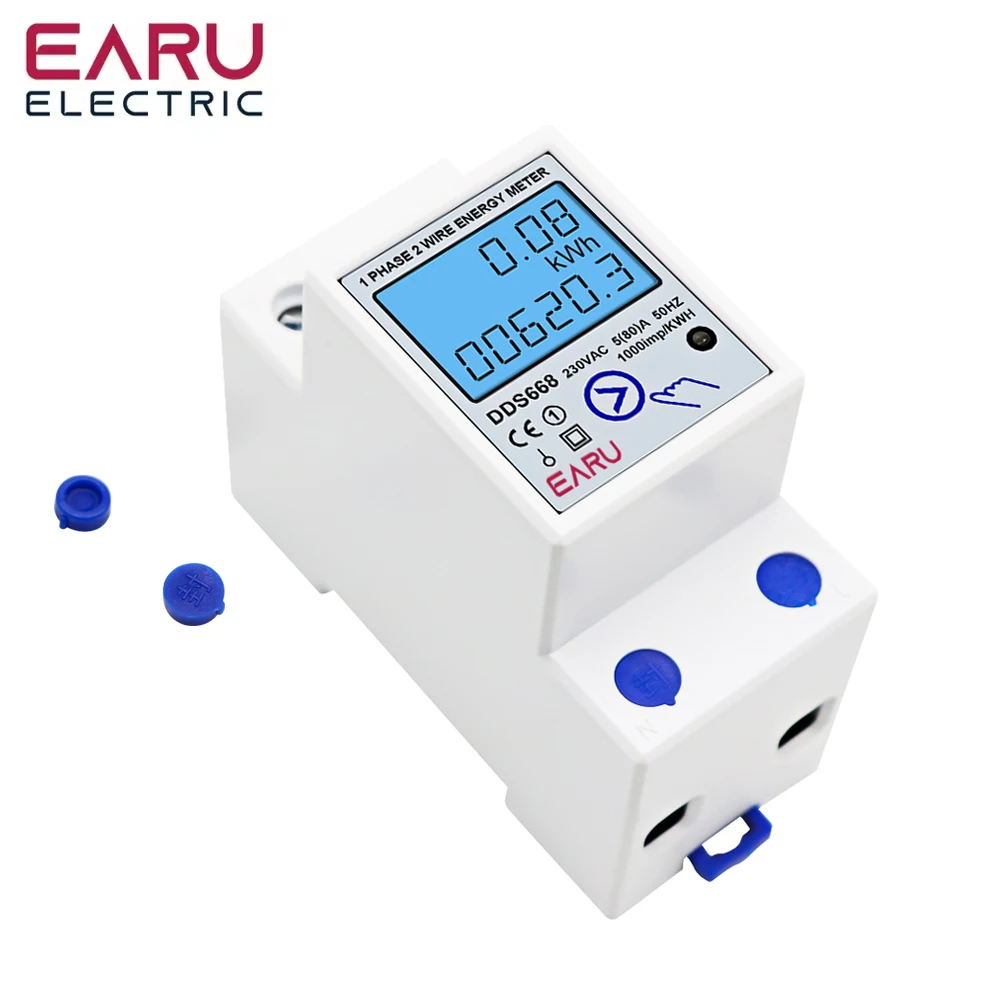 2P AC 220V 110V 50/60Hz Digital Single Phase Reset Zero Energy Meter kWh Voltage Current Power Consumption Meter Wattmeter