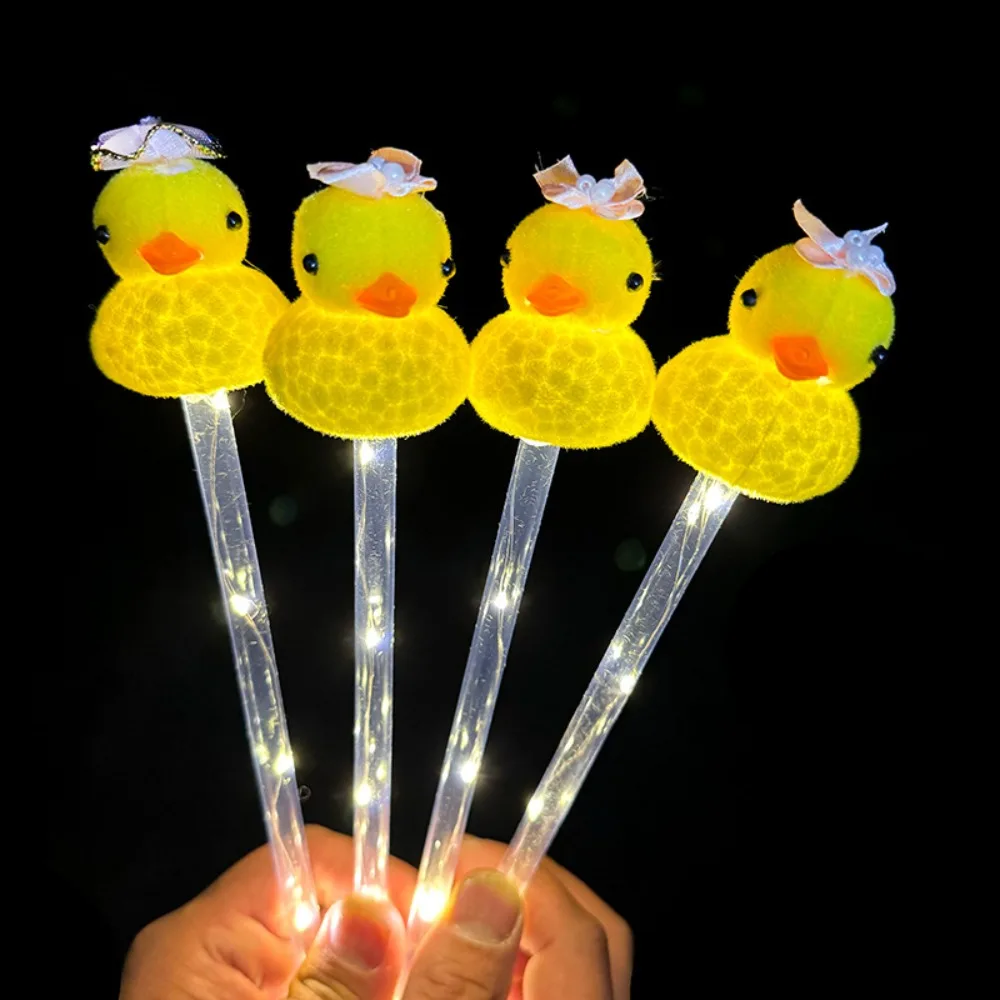 Little Yellow Duck Fairy Stick New Sparkling Magic Flash Stick Kawaii Selling Cute Children's Glow Toy Kid Gift