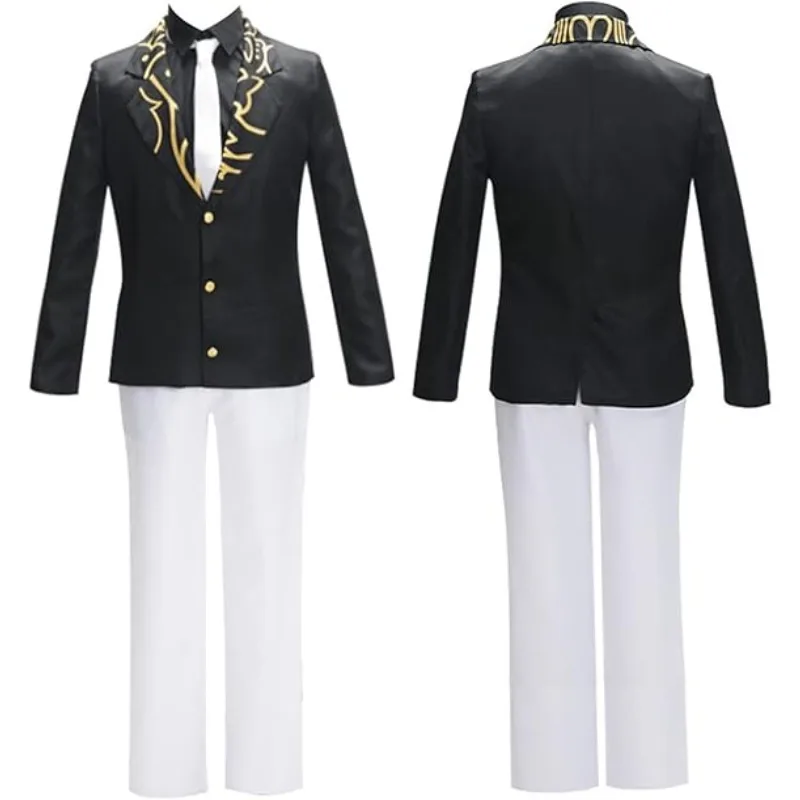 Uniforme de Halloween para hombre, disfraz de Anime Kibutsuji Muzan, abrigo negro, uniforme, camisa, sombrero Formal, conjunto completo
