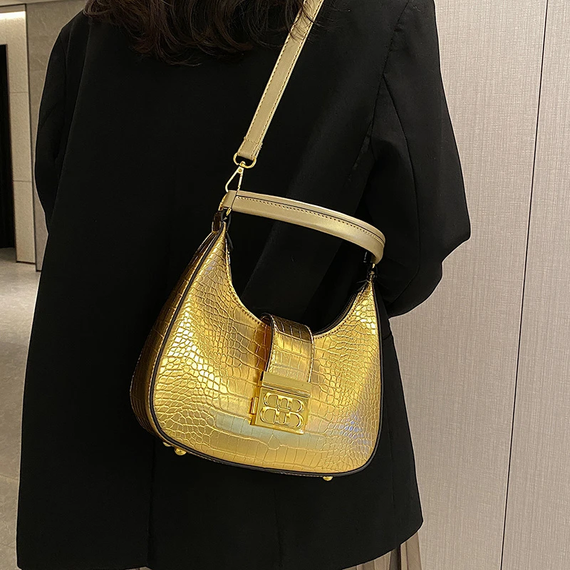 Luxury Alligator Bobos Bag Designer Women Handbag Shinny Rhinestone Shoulder Crossbody Bag Evening Party Bucket Purse 2022