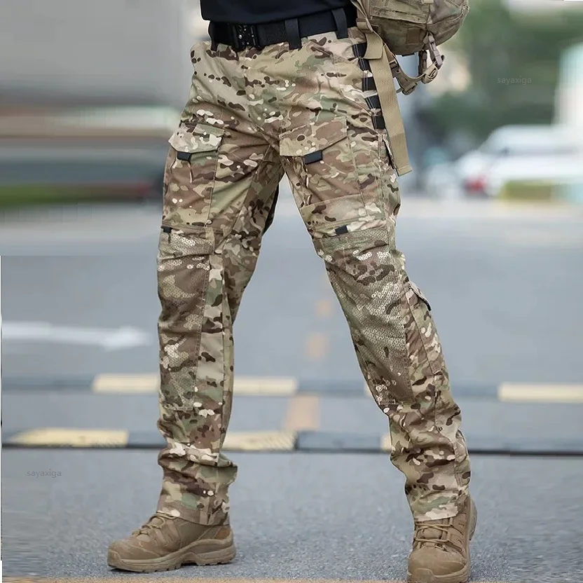 Taktische Cargo Hosen Herren Multi-taschen Tragen-beständig Neue Hosen Outdoor Training Wandern Angeln Beiläufige Lose Hosen Männlich
