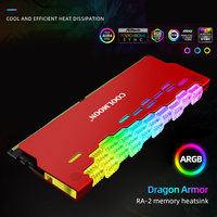 COOLMOON RA-2 RAM PC Memory Bank Heat Sink Cooler ARGB Colorful Heat Spreader