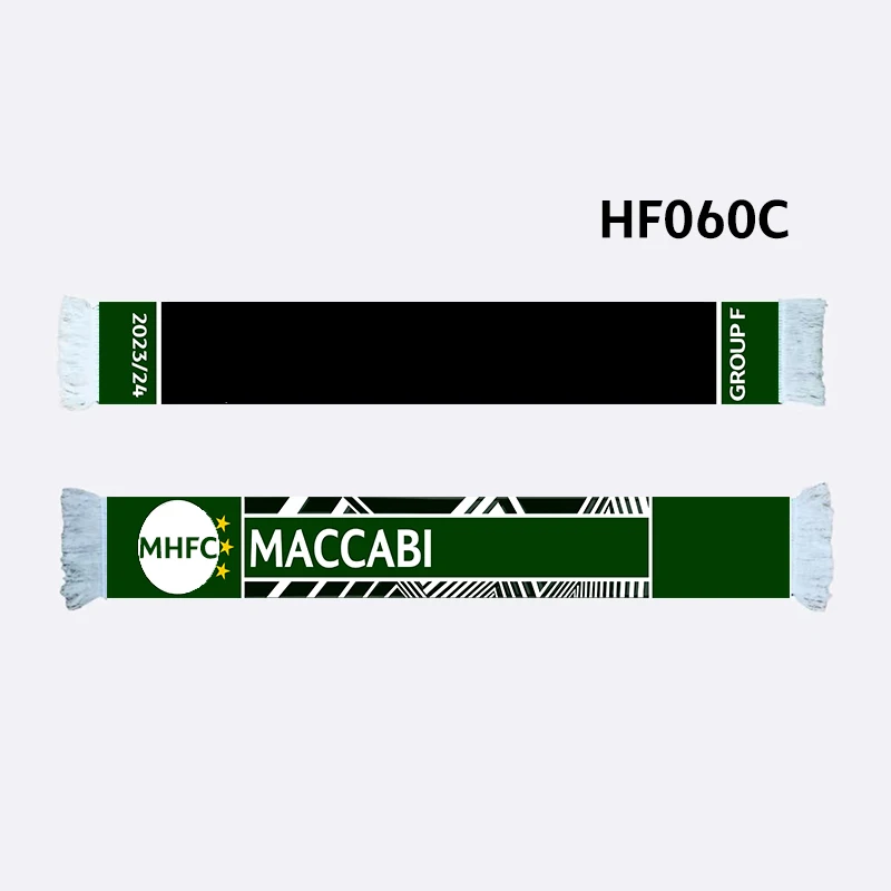 MHFC 145*18 cm Size 2023-24 Four Teams Group F Black Scarf for Fans Double-faced Knitted HF060C