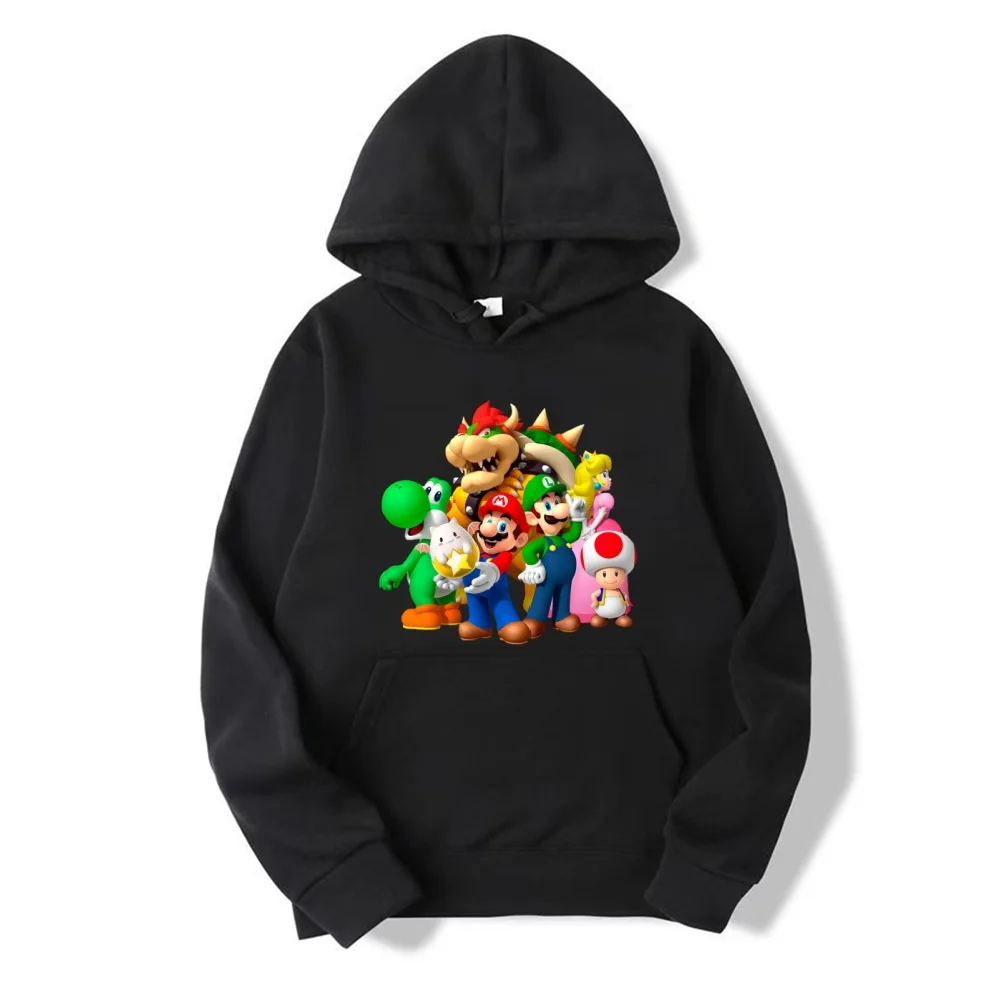 

Super Mario Men Pullover Cartoon Anime Women Hoodies 2025 New Casual Autumn Winter Couple Oversized Sweatshirts Clothes Tops