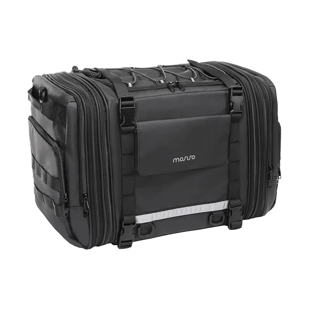 

Free Shipping Motorcycle Tail Bag with Expandable Capacity 32L-48L, Motorcycle Rear Seat Trunk Gear Bag with Rain Cover&Shoulder