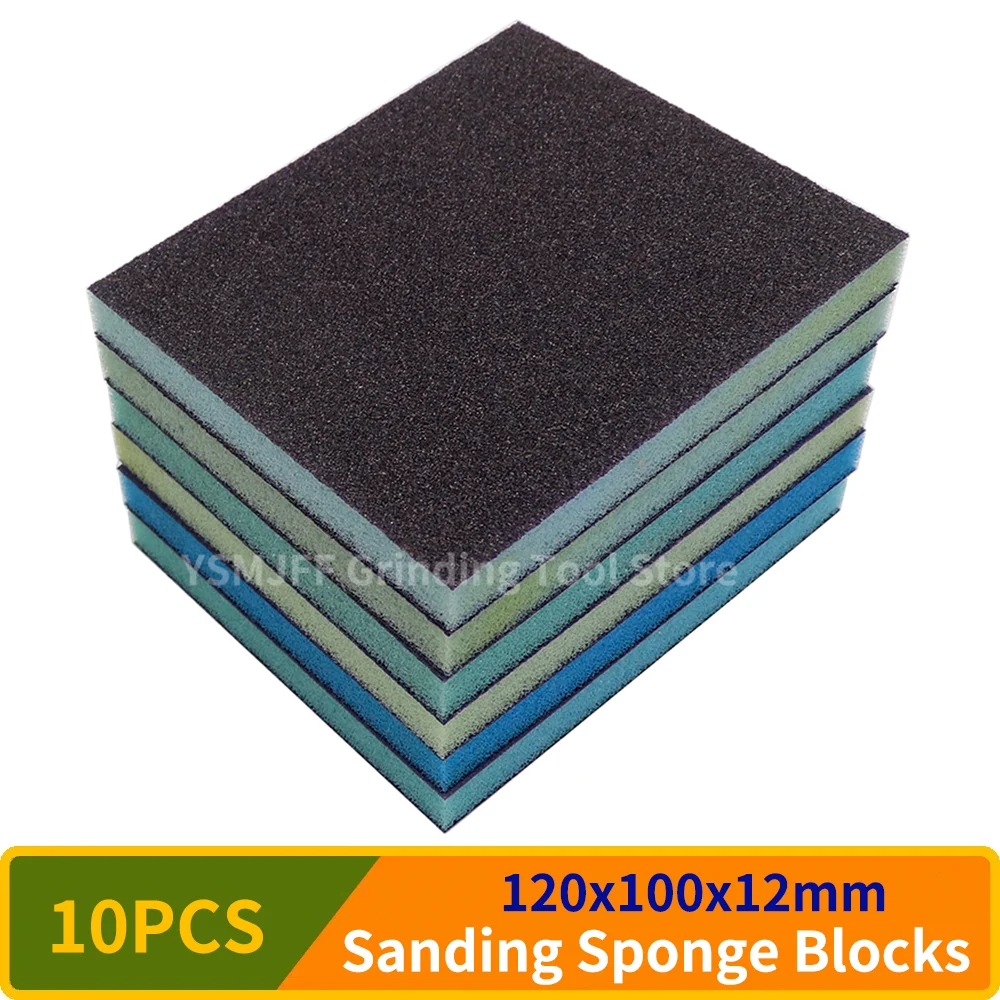 

10PCS Sanding Sponge 60-320 Grit Sanding Blocks,Washable and Reusable Wet Dry Sanding Blocks for Metal Wood Polishing