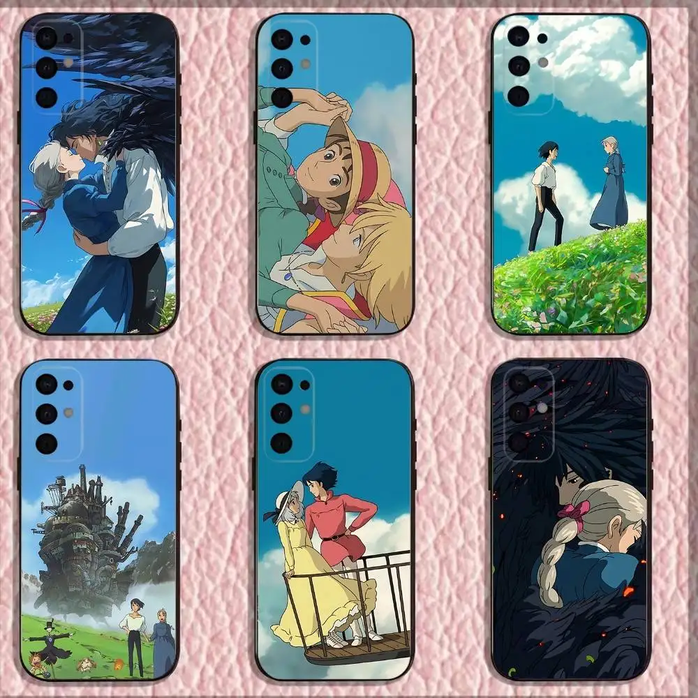 

H-Howls M-Moving C-Castle Phone Case For Samsung S25,S24,S21,S22,S23,S30,Ultra,S20,Plus,Fe,Lite,Note,10,9,5G Black Cover