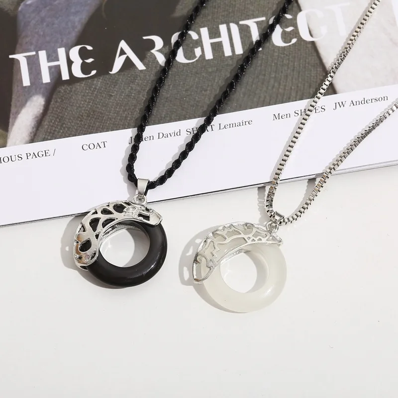 Couple Dragon Phoenix Chengxiang a pair of collarbone necklaces for women men and women Korean version simple