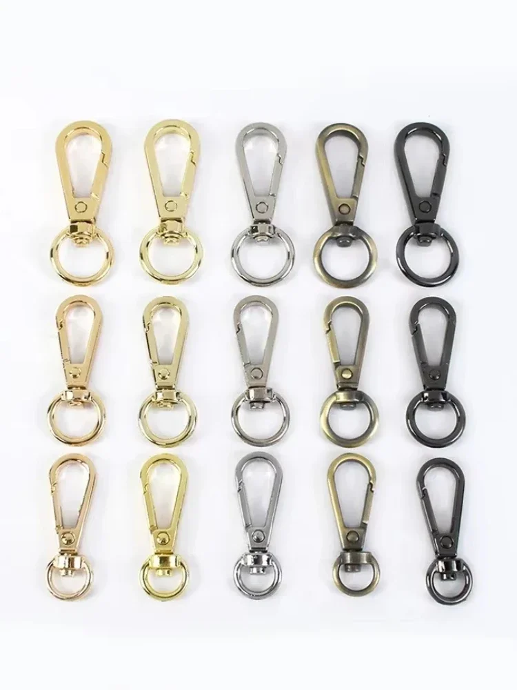 10/30 Stück 8/10/13 mm Metall-Taschenschnalle, drehbarer Hakenverschluss, Trigger-Clip, Karabinerhaken für Handtaschenaufhänger, Schlüsselanhänger, DIY-Nähzubehör