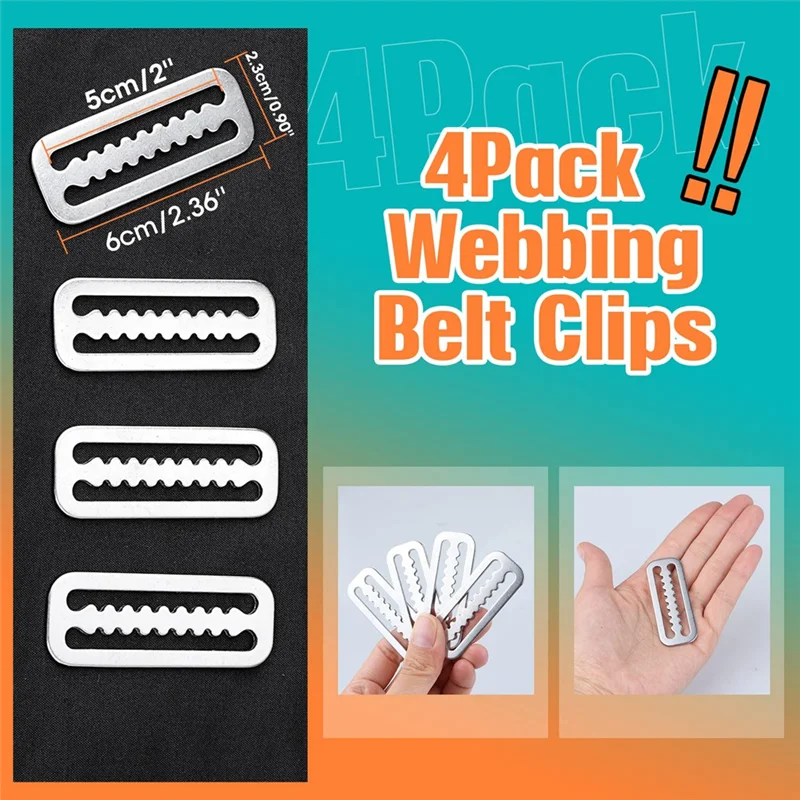 A93E-accessoires de remplacement de plongée en plein air, dent de boucle de sangle pour sangle de 2 pouces (5 Cm)