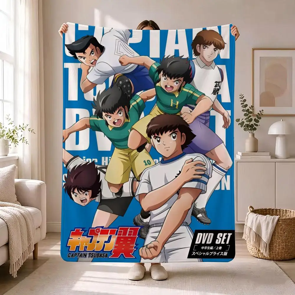 Cartoon C-Captain T-Tsubasa Football Throw Throw Soft Flannel Blanket For Bed Bedroom Sofa Picnic Throw Skin-friendly Breathable