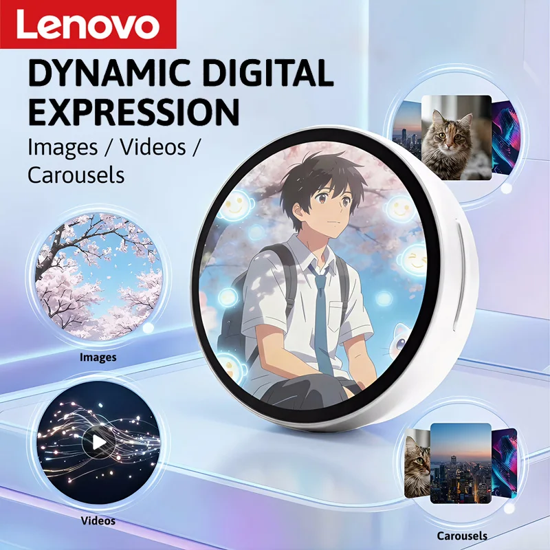 

Lenovo Custom Touch Screen Electronic Badge DIY Anime Character Display Itabag Accessory Rechargeable Smart Pin for Cosplay Fans