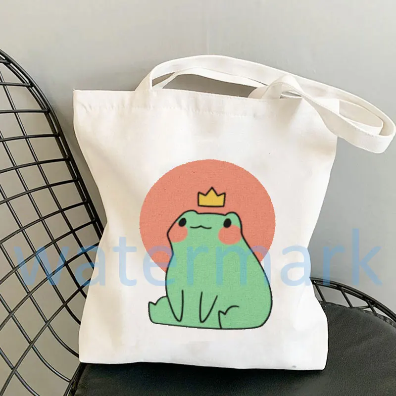 

Cute Frog Tote Bag Various Designs Illustration Digital Art Hand Drawn Reusable Bag Bag for Life Anime Tote Bag Canvas Bag