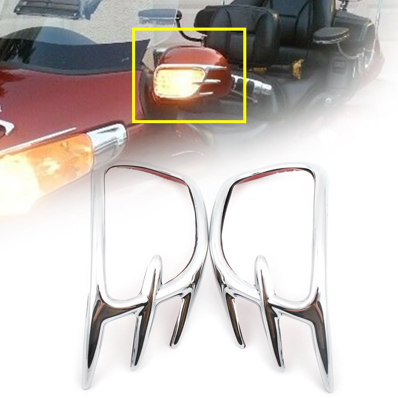 

2Pcs ABS Chrome Motorcycle Turn Signal Light Decoration Adornment Trims For Honda Goldwing GL 1800 Gold Wing 2001 - 2011
