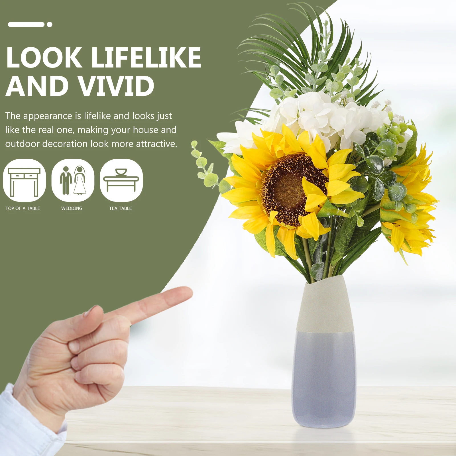 

Artificial Sunflower Bouquet Romantic Bridal Flowers Wedding Decor Simulation Sunflower Adorn Bride Bridesmaid Floral