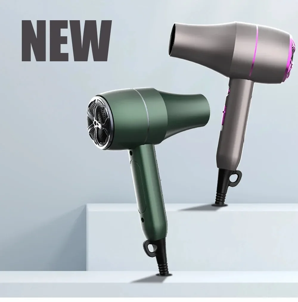 Professional Hair Dryer 1800W Powerful Negative Ions Strong Wind Blower Constant Temperature Collecting  Air Comb Nozzle Gear