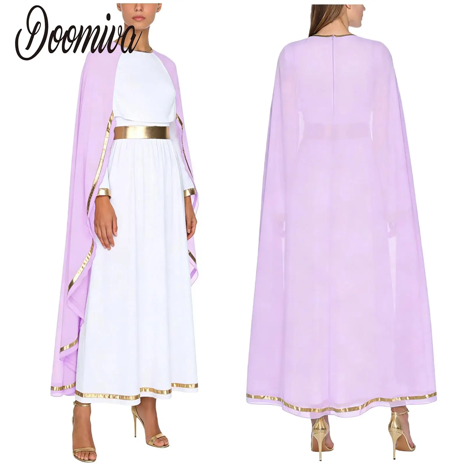 

Women Ancient Greek Athenian Princess Dresses Halloween Toga Greek Deity Cosplay Princess Costume Roman Empress Long Robe Dress
