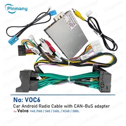 Car Radio Cable Power Wire Harness Adapter android head unit CAN Bus Decoder VOC6 for Volvo XC60 S80L V60 V40 S60L S60 2014~2017