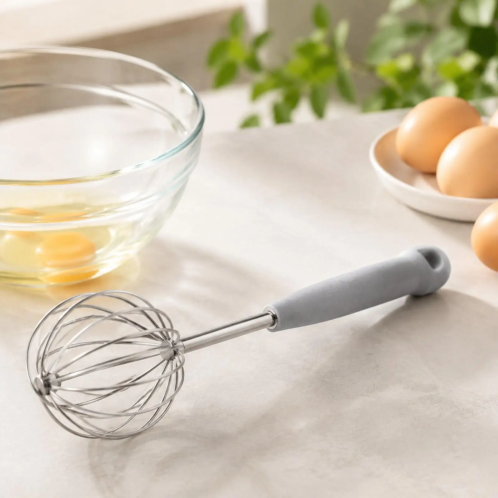 Stainless Steel Whisk Balloon Whisk Kitchen Gadget Multipurpose Compact Wire Egg Beater for Cooking Beating Whisking Blending
