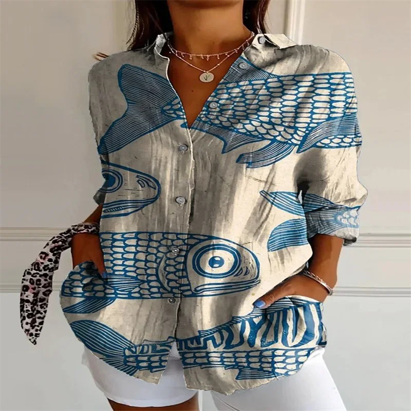 3D Printing New Women\'s Summer European and American Trendy Long Sleeve Shirt Strange Pattern Drop Shoulder Sleeve Long Shirt