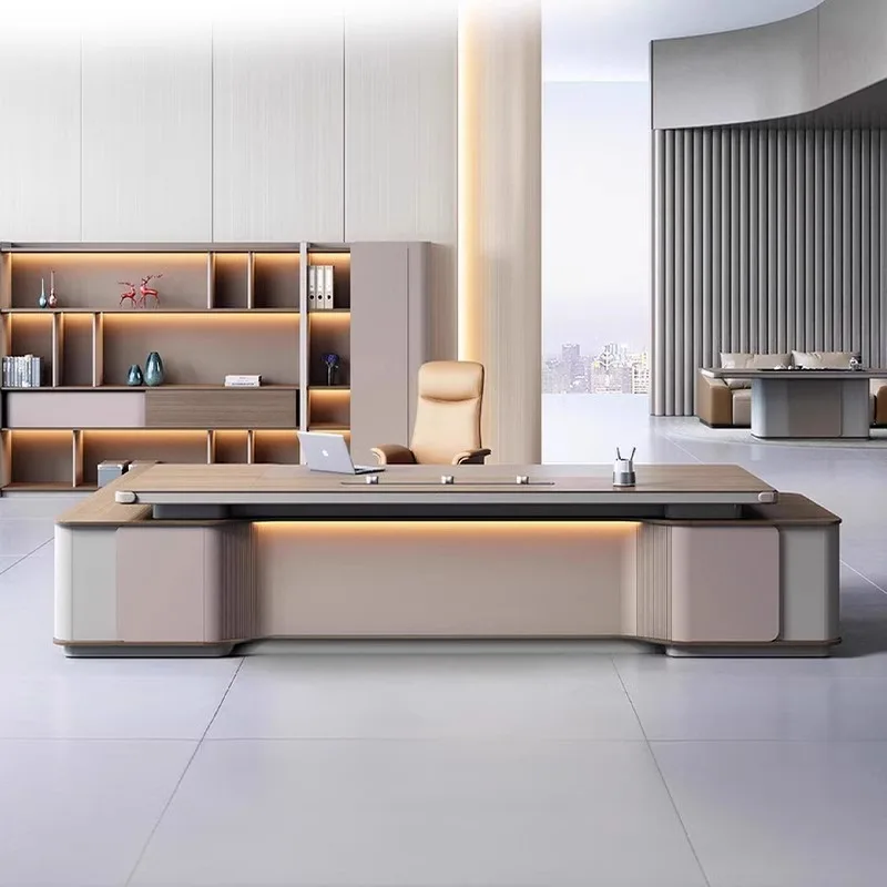 Scrivania Boss, combinazione scrivania e sedia da ufficio, manager della sedia semplice e moderna