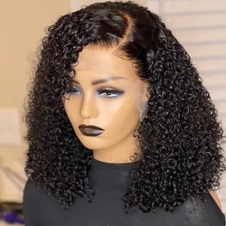 T Part Side Part Wigs Short Bob Wigs Human Hair PrePlucked Water Wave Lace Front Wigs Human Hair Upgraded Transparent Lace