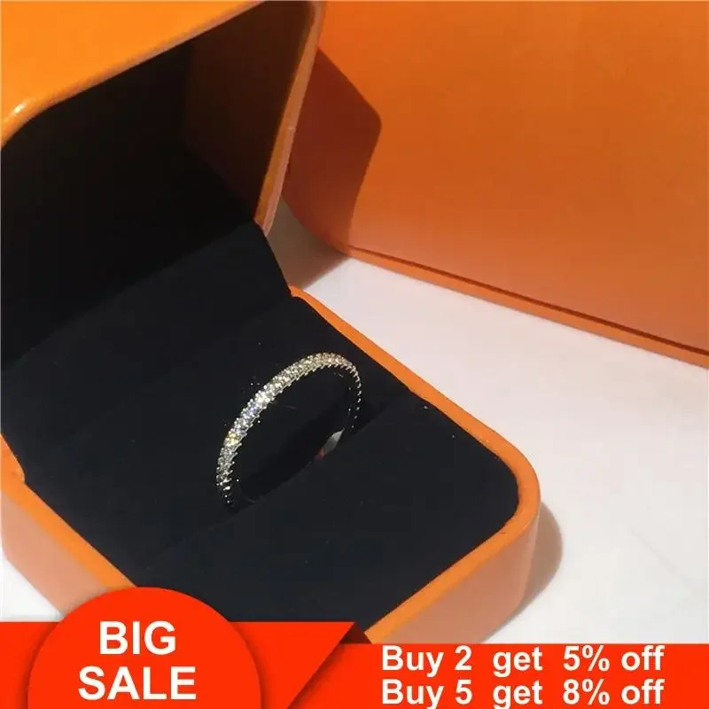 Echte silberne Farbe Ring Micro Pave aaaaa Zirkonia Ewigkeit Verlobung Ehering Ringe für Frauen Fingers chmuck