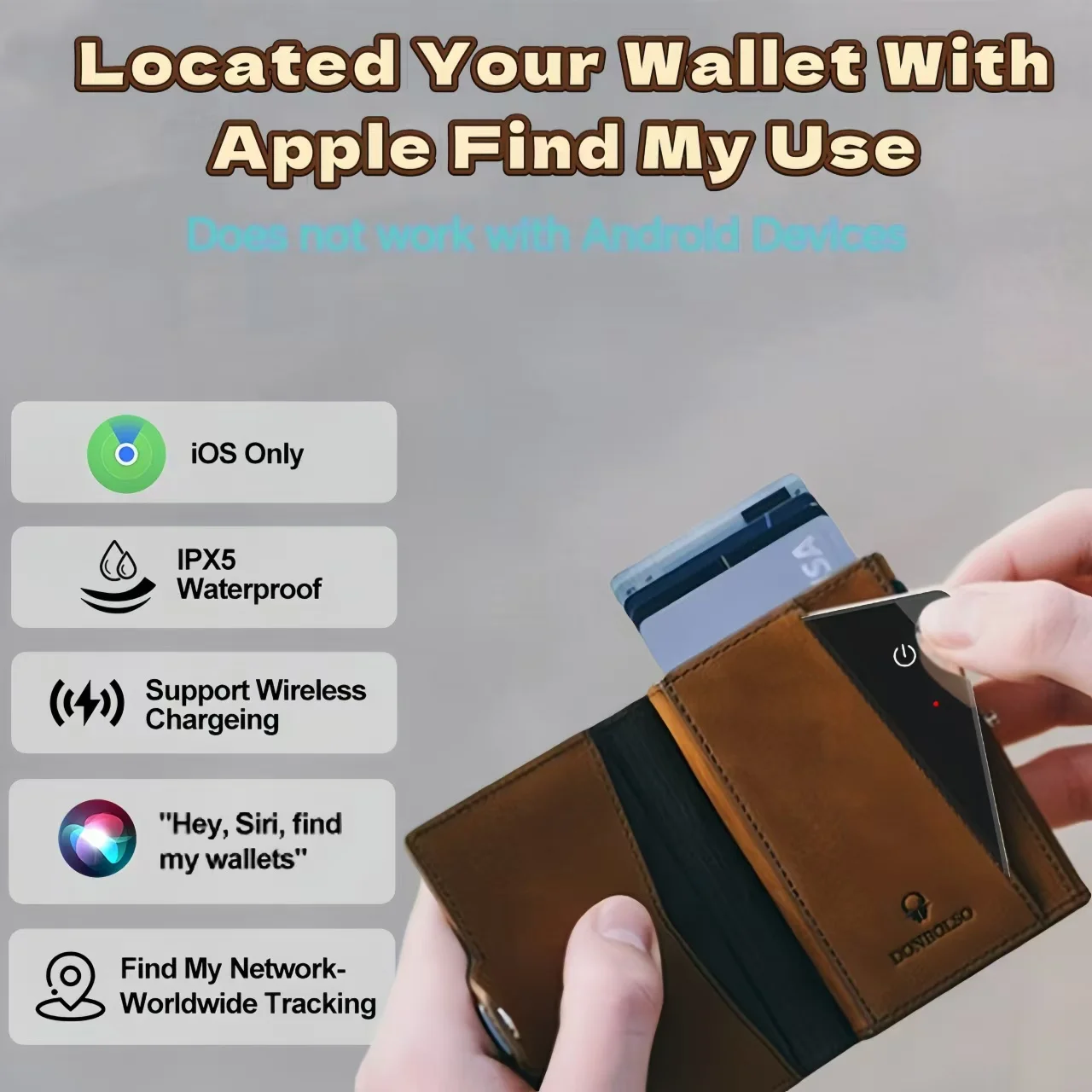 

2026 new smart wallet, anti-lost , wireless charging MFI certification Find My