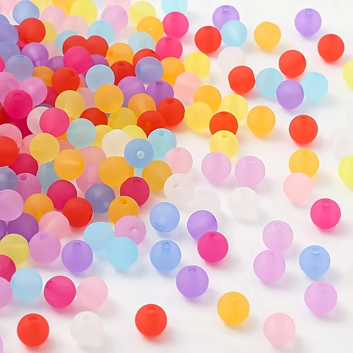 205 Pieces of 6mm Random Color Matte Sanding Beads for Making Bracelets and Necklaces, Suitable for DIY Jewelry Crafting