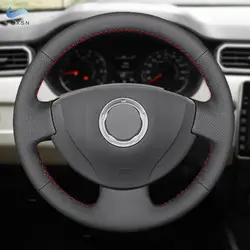 Car Steering Wheel Cover Leather Trim For Renault Logan 1 Sandero Clio Twingo 2 Symbol For Lada Largus 1 For Nissan Almera 3 G15