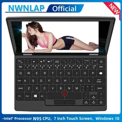 Mini portátil n4000 celeron intel laptop, com tela sensível ao toque, 12 gb de ram, 256gb ssd, netbook, windows 10, 7 polegadas