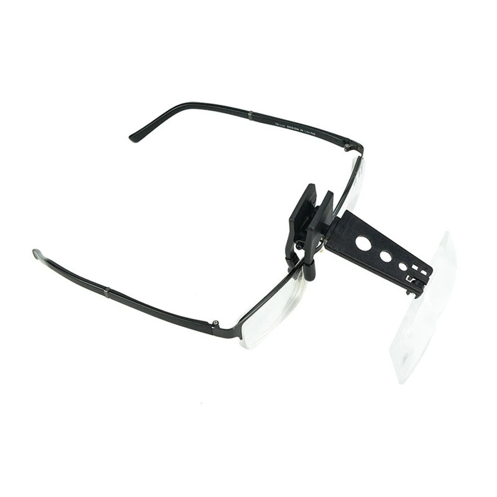 1.5X/2.5X/3.5X Magnifying Glass Optical Instruments Folding Clip On Eyeglass Loupe 3Lens Acrylic Clip-on Glasses Clip Magnifying