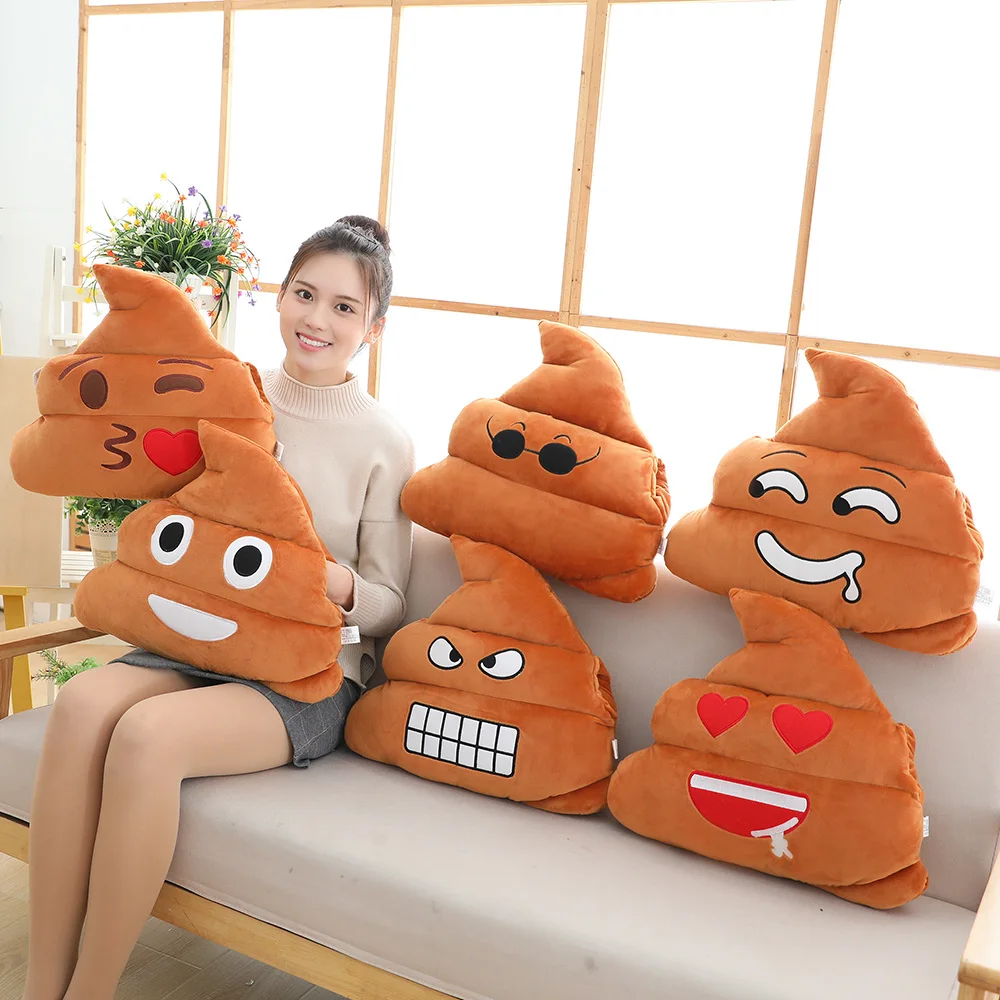 25-45cm kawaii dos desenhos animados anime expressões de banheiro brinquedos de pelúcia engraçado cocô brinquedos travesseiro presentes do feriado das crianças